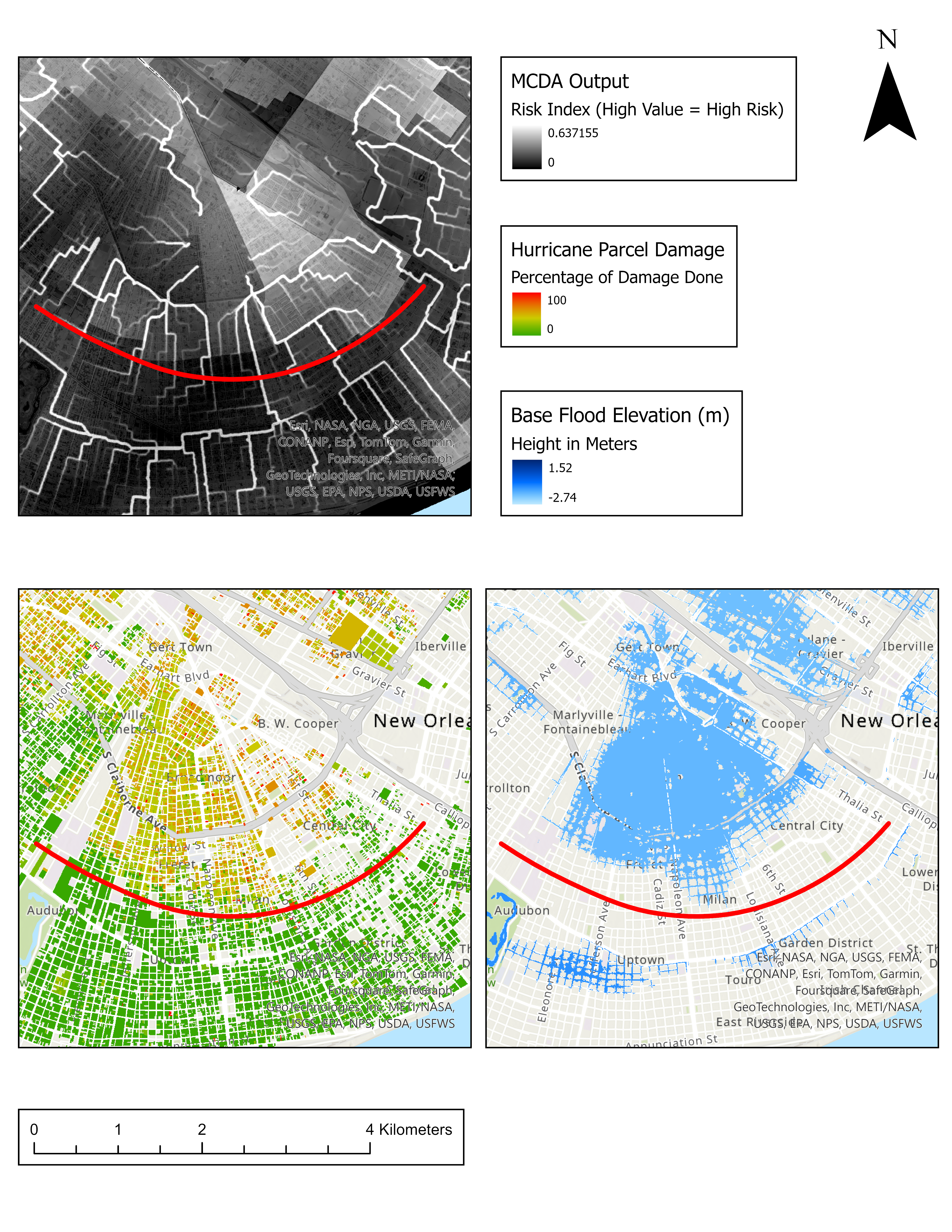 New Orleans flood risk map series.